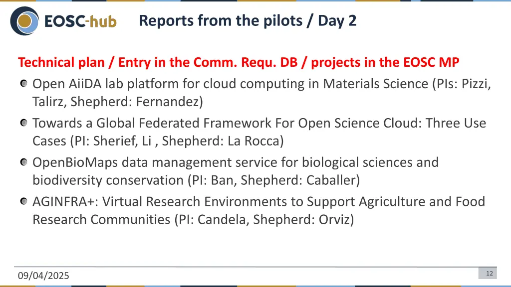 reports from the pilots day 2