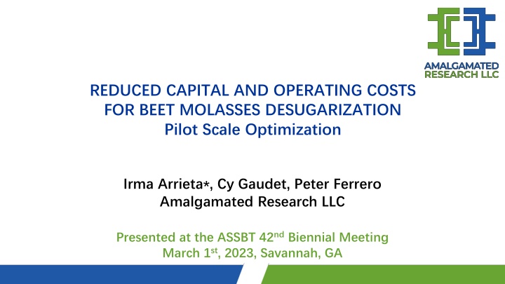 reduced capital and operating costs for beet