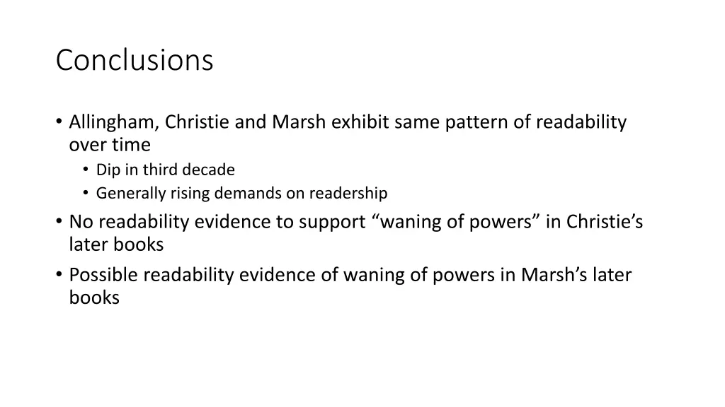 conclusions