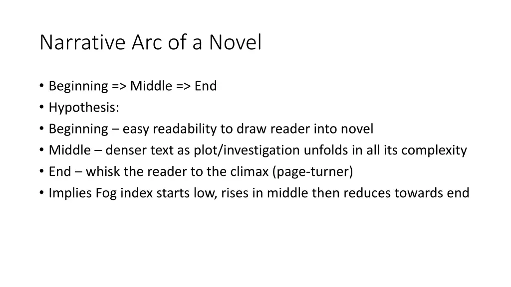 narrative arc of a novel