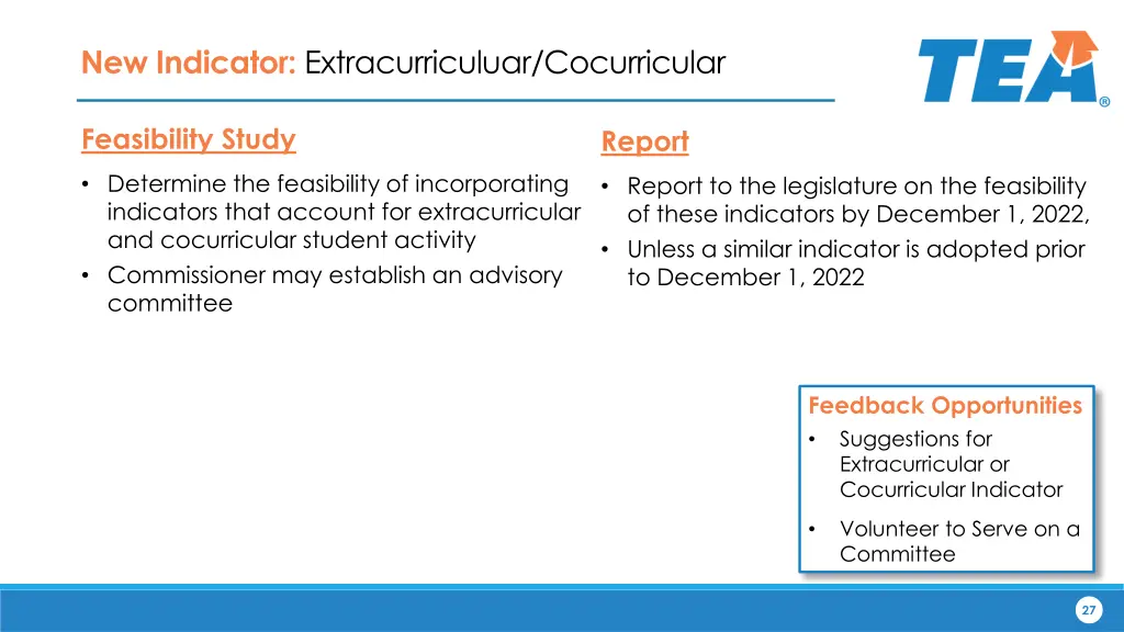 new indicator extracurriculuar cocurricular