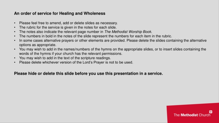 an order of service for healing and wholeness