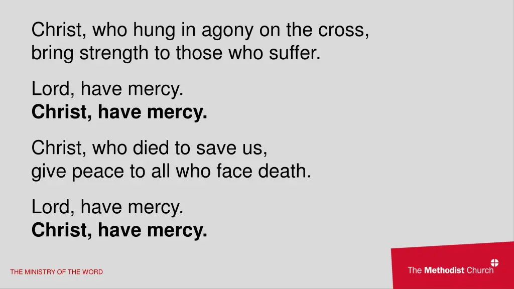 christ who hung in agony on the cross bring