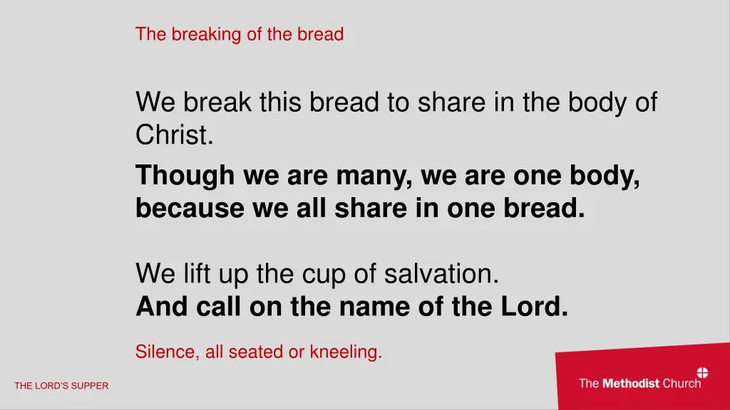 the breaking of the bread