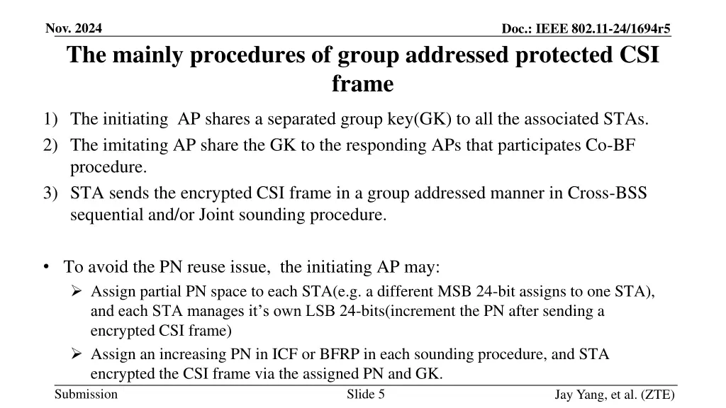 nov 2024 the mainly procedures of group addressed