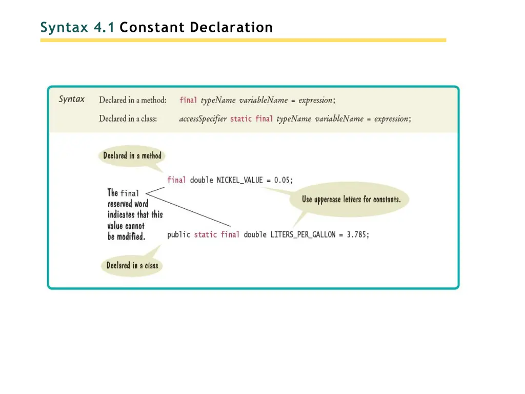 syntax 4 1 constant declaration