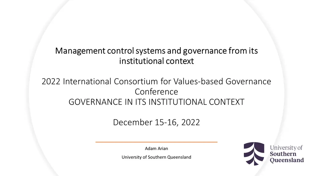 management control systems and governance from