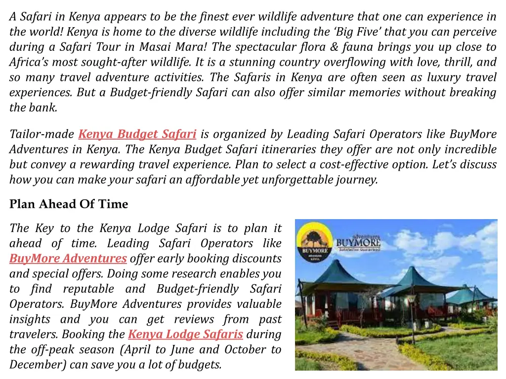 a safari in kenya appears to be the finest ever