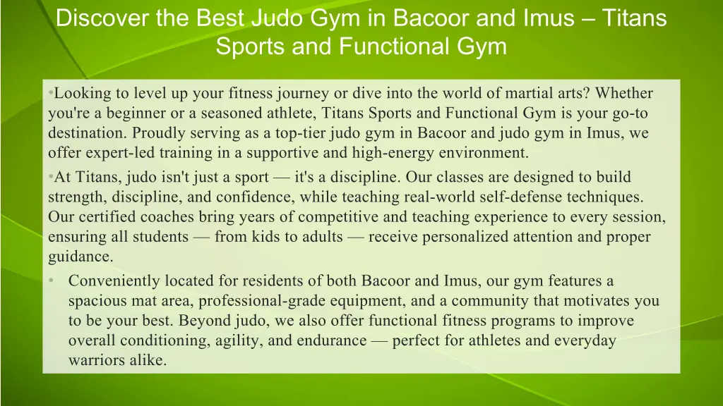 discover the best judo gym in bacoor and imus