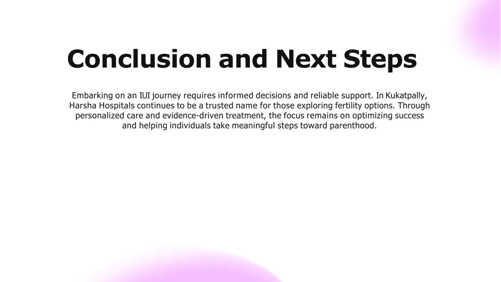 conclusion and next steps