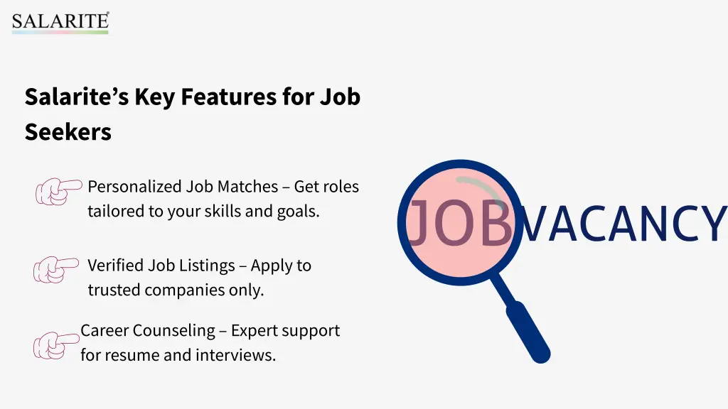 salarite s key features for job seekers