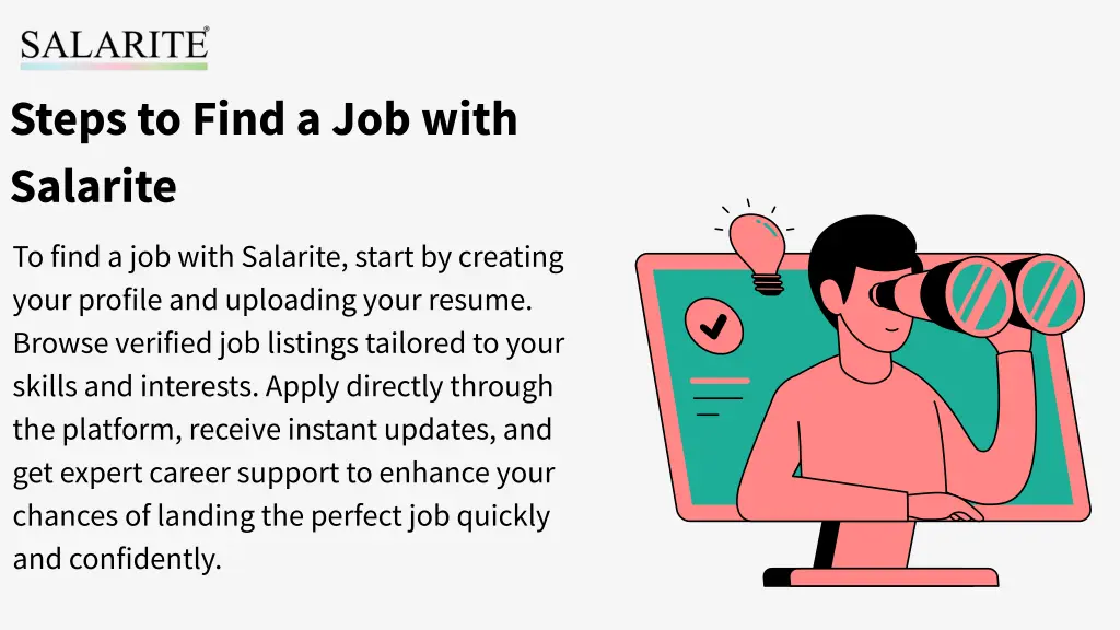 steps to find a job with salarite