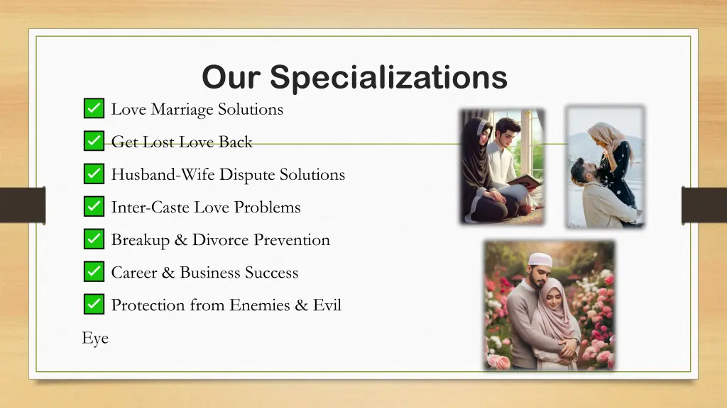 our specializations love marriage solutions