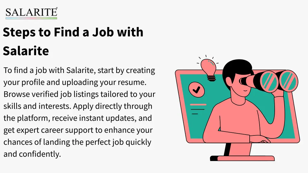 steps to find a job with salarite
