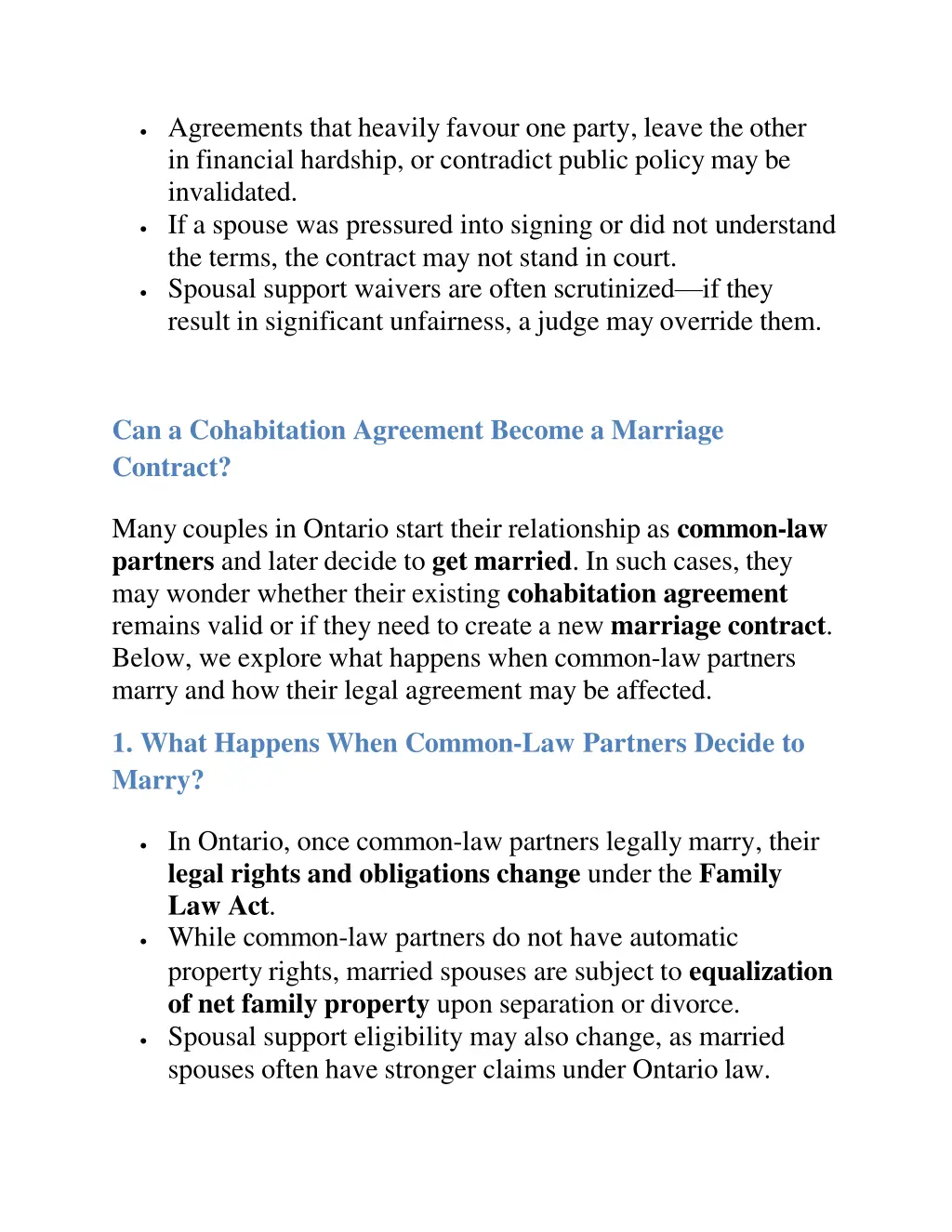 agreements that heavily favour one party leave