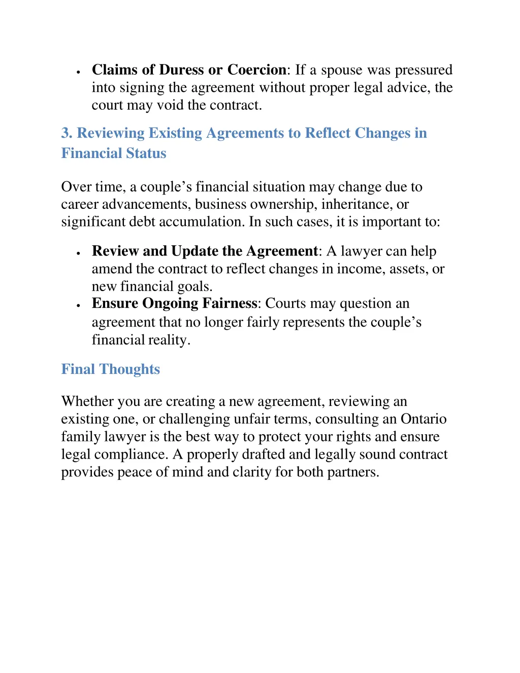 claims of duress or coercion if a spouse