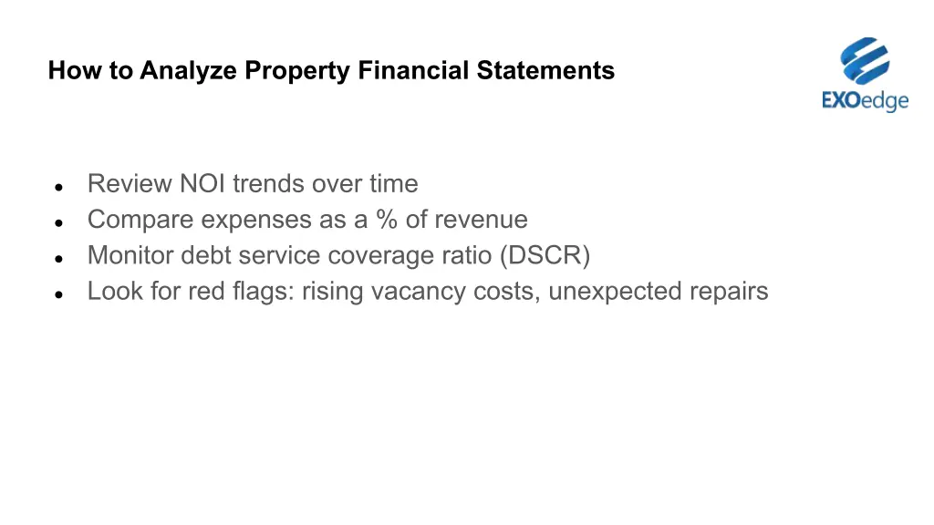 how to analyze property financial statements