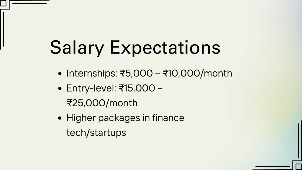salary expectations