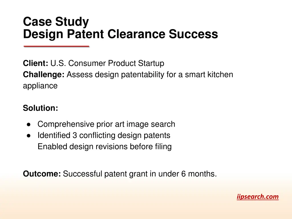 case study design patent clearance success