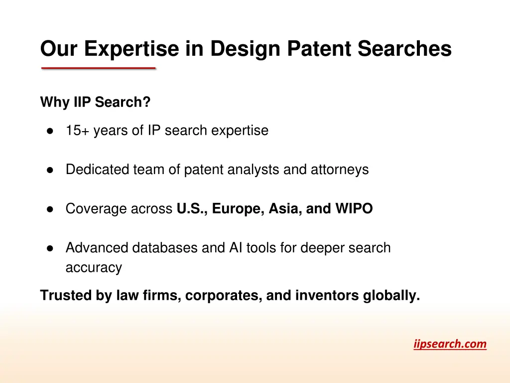 our expertise in design patent searches