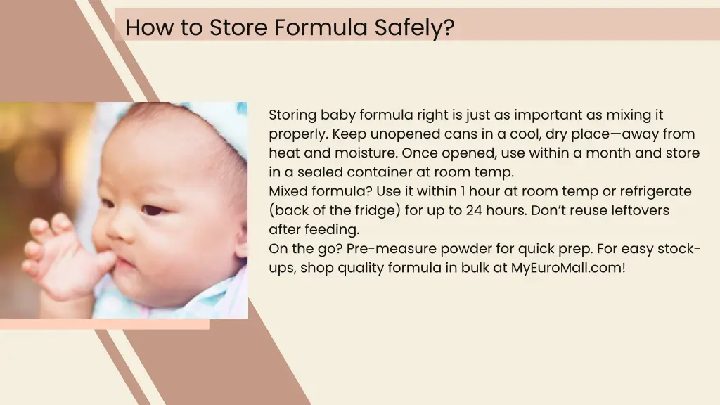 how to store formula safely