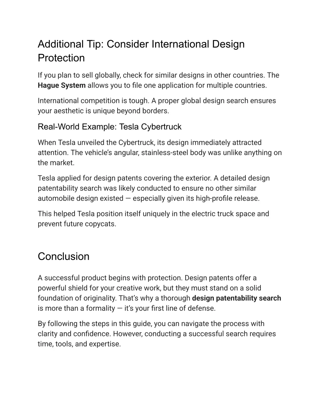 additional tip consider international design