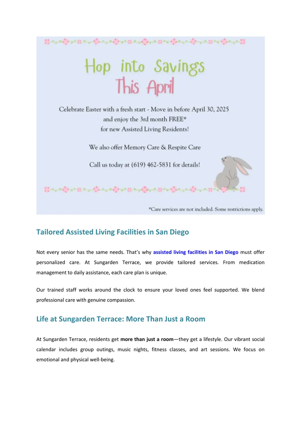 tailored assisted living facilities in san diego