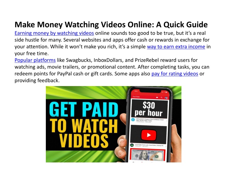 make money watching videos online a quick guide
