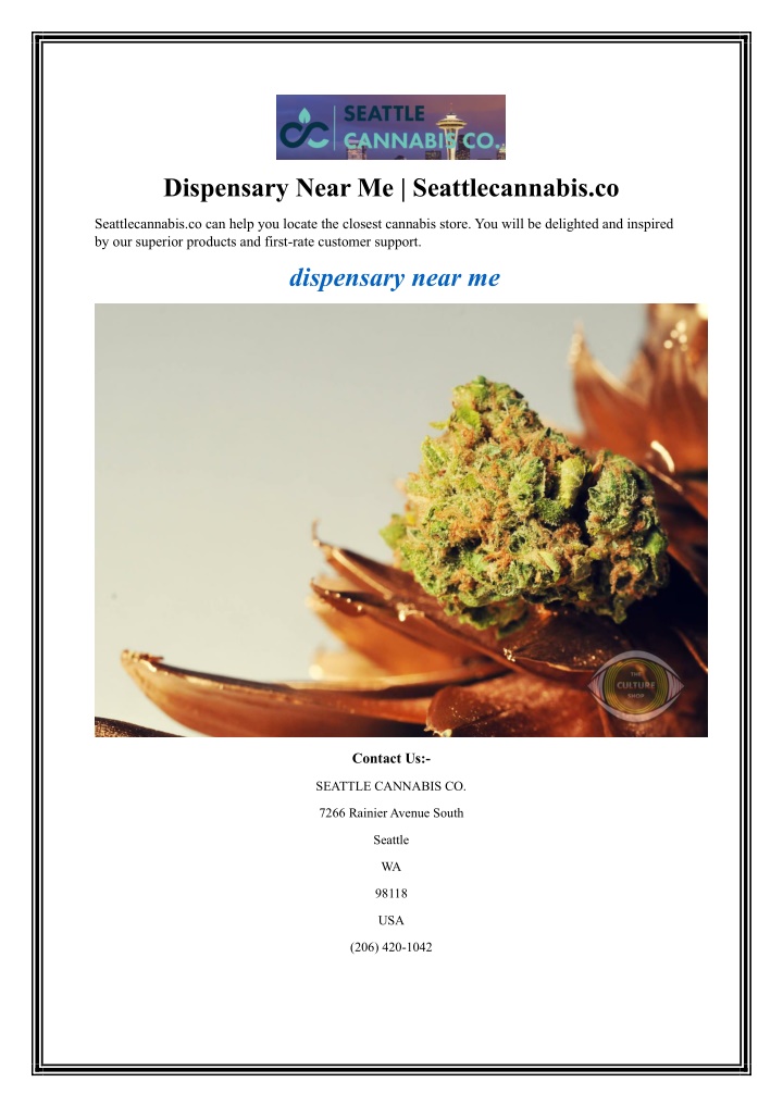 dispensary near me seattlecannabis co
