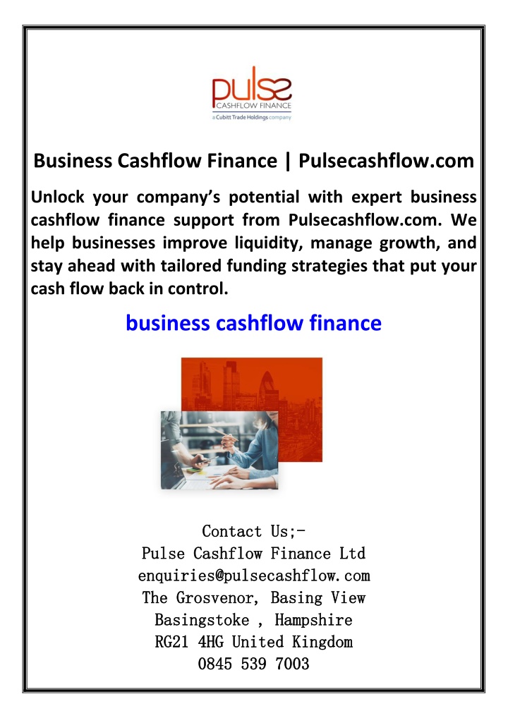 business cashflow finance pulsecashflow com