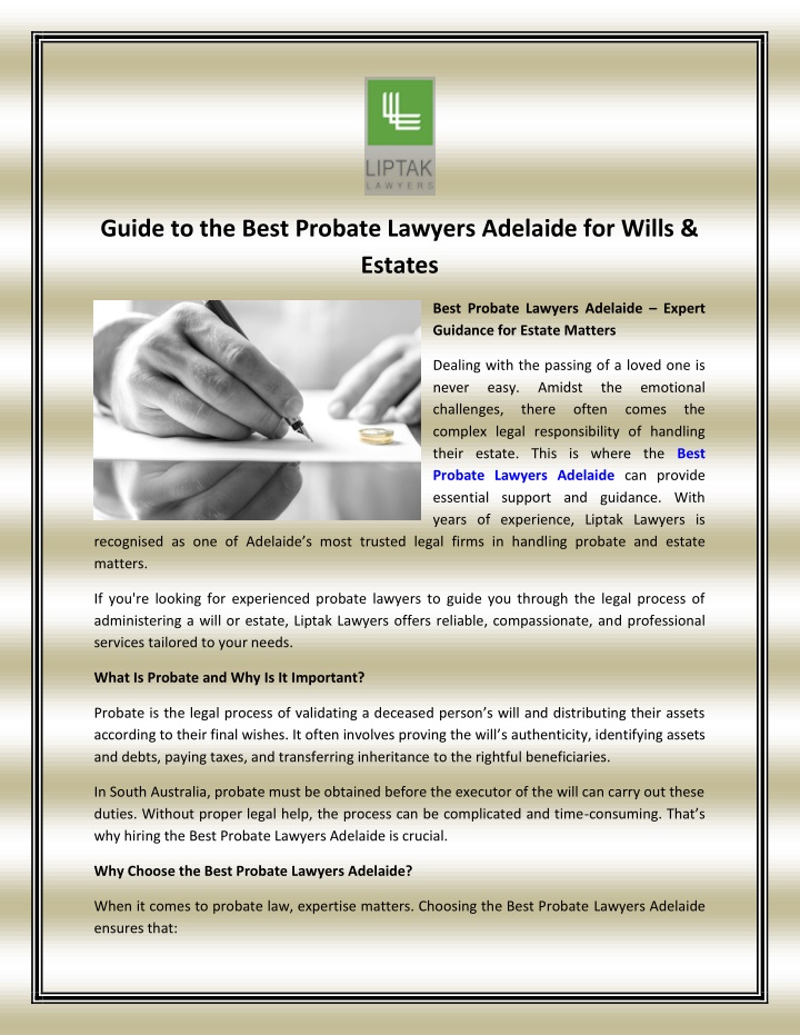 guide to the best probate lawyers adelaide