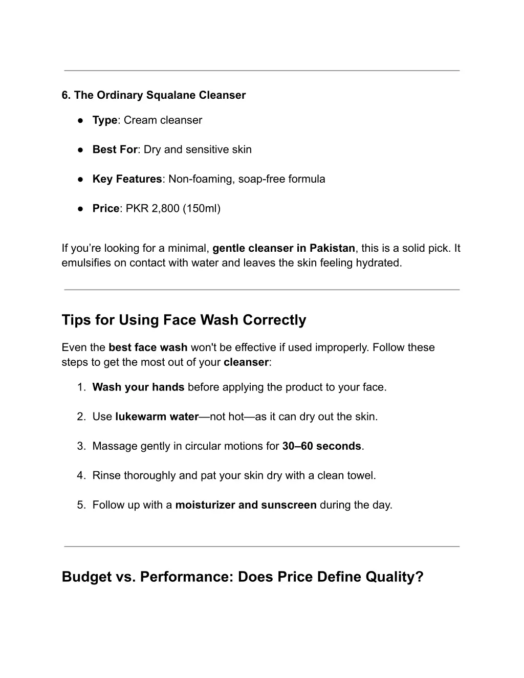 6 the ordinary squalane cleanser