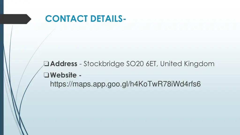 contact details