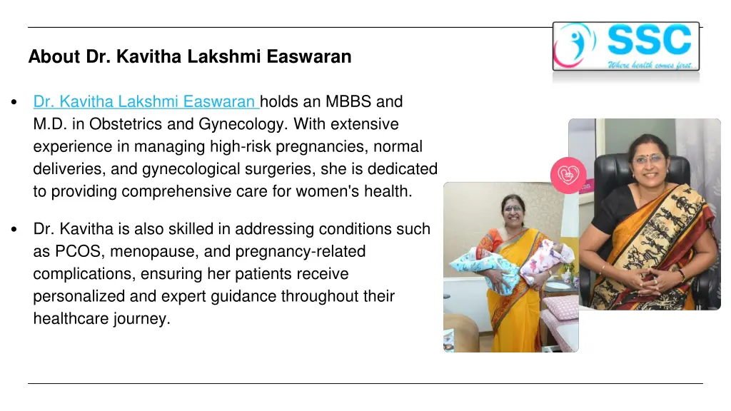 about dr kavitha lakshmi easwaran