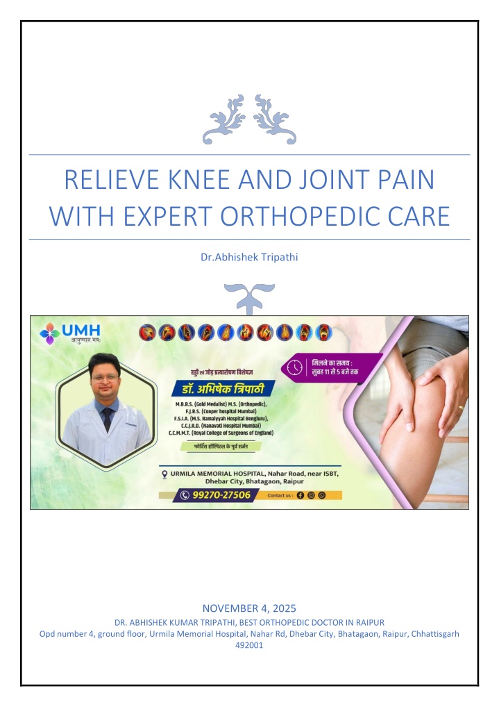 relieve knee and joint pain with expert