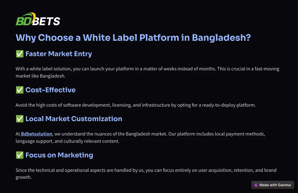 why choose a white label platform in bangladesh