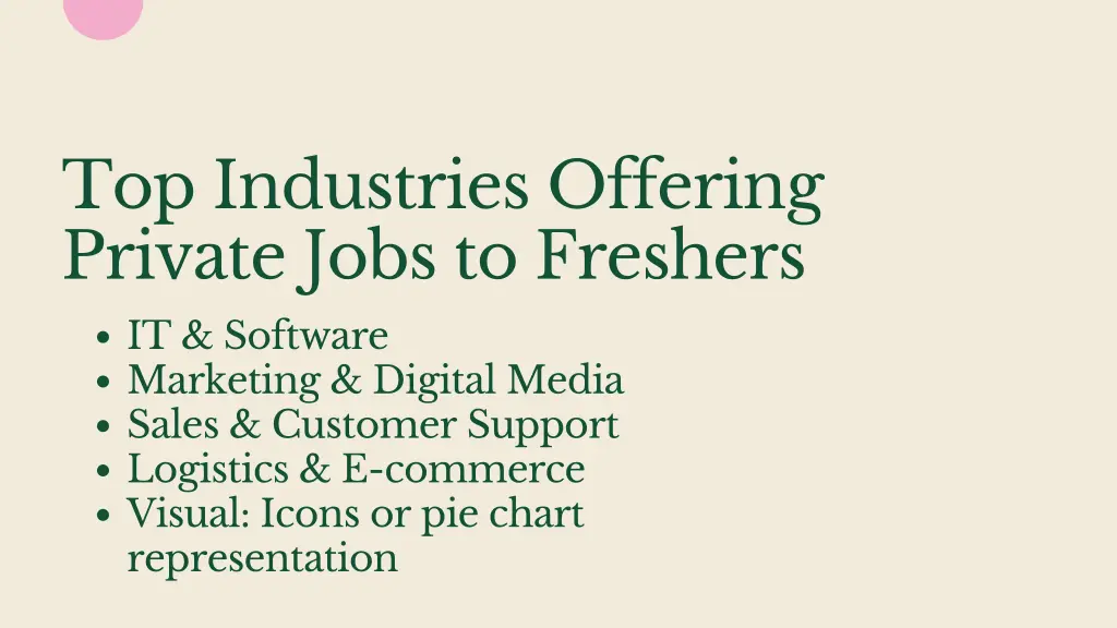 top industries offering private jobs to freshers