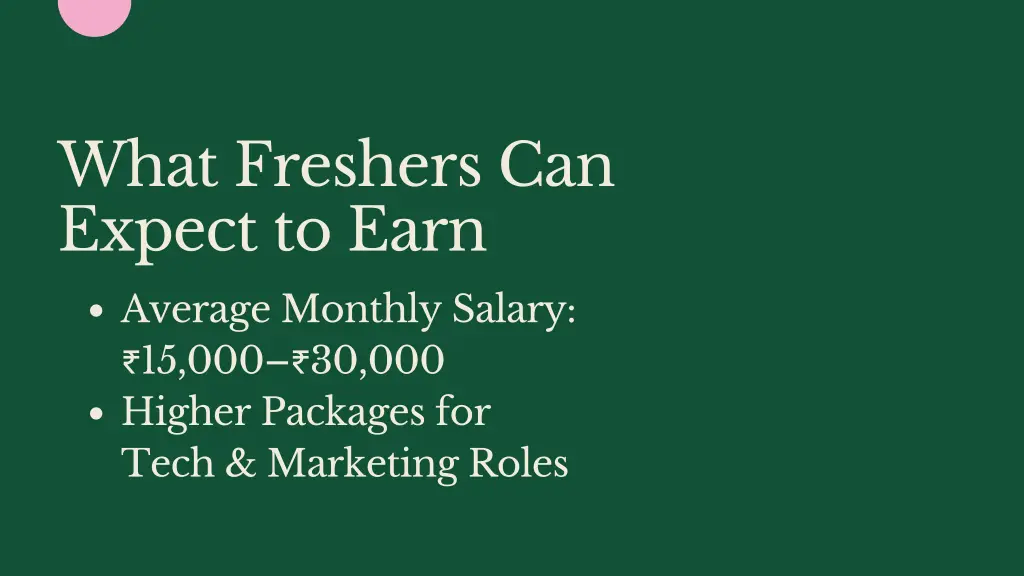 what freshers can expect to earn