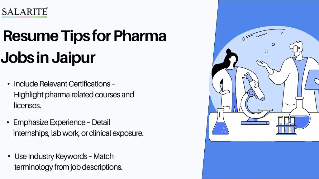 resume tips for pharma jobs in jaipur