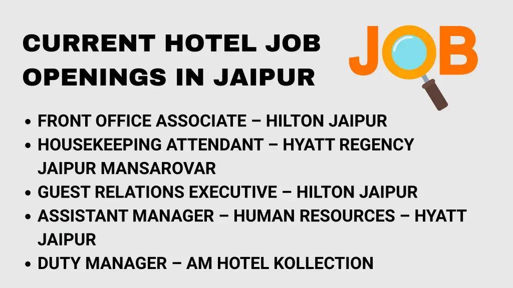current hotel job openings in jaipur