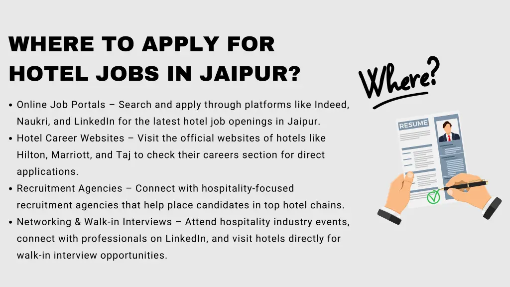 where to apply for hotel jobs in jaipur
