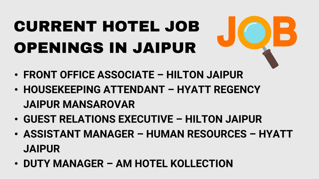 current hotel job openings in jaipur