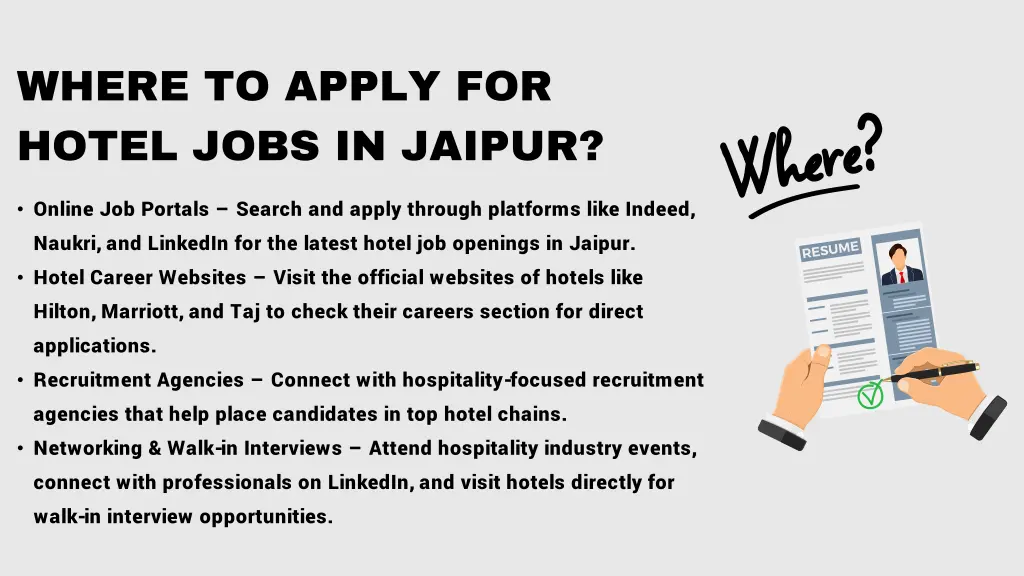 where to apply for hotel jobs in jaipur