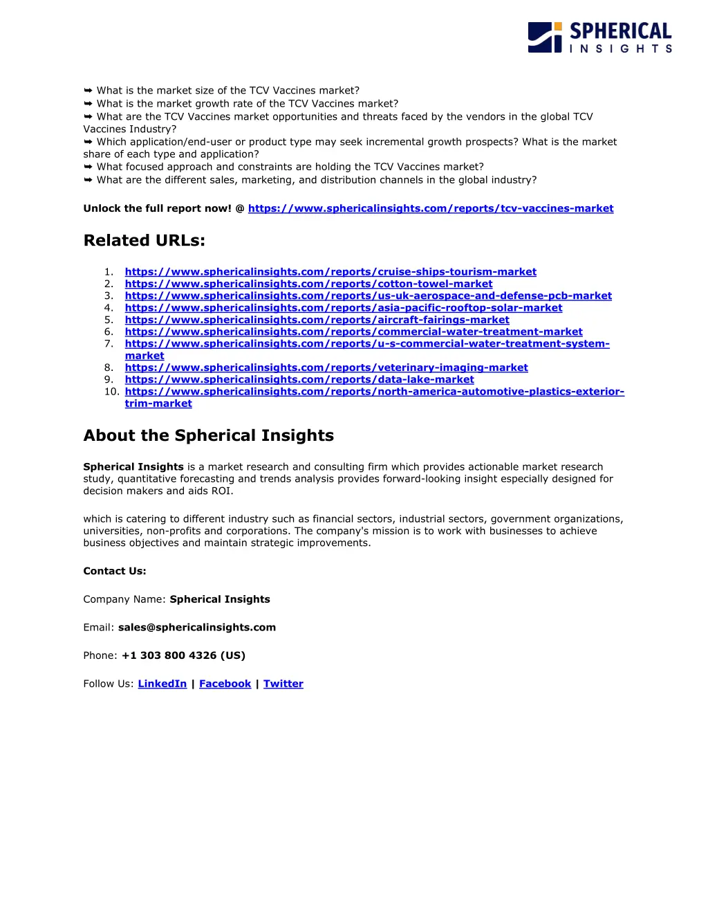 what is the market size of the tcv vaccines