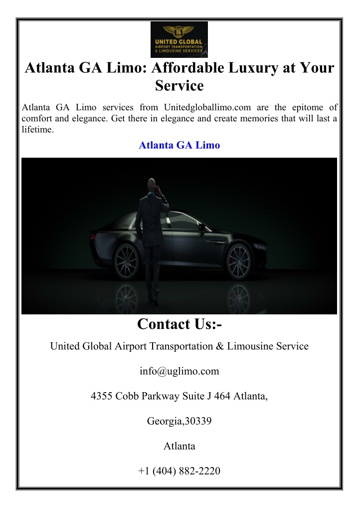 atlanta ga limo affordable luxury at your service