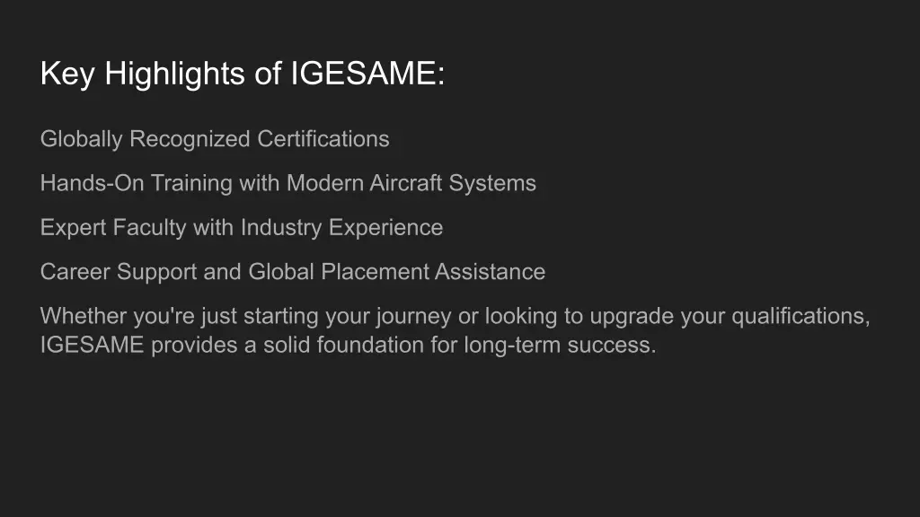 key highlights of igesame