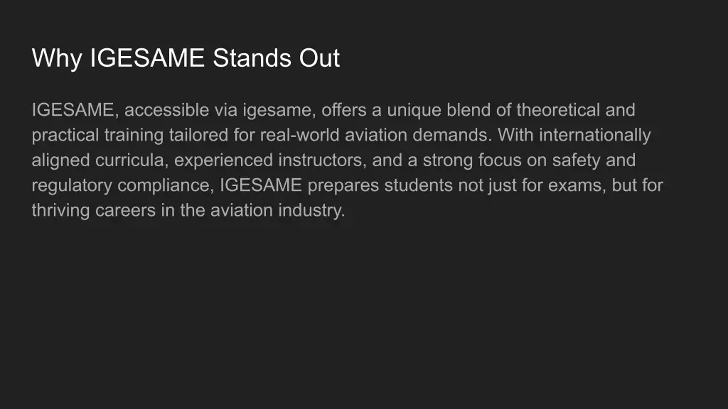 why igesame stands out