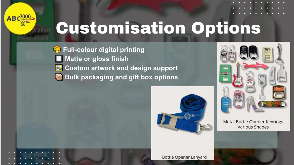 customisation options
