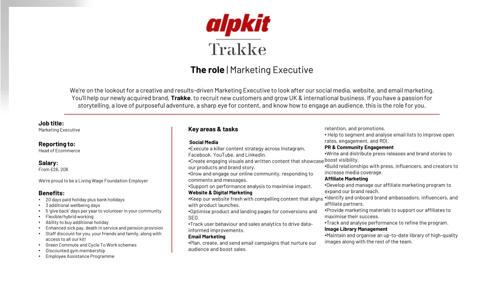 the role marketing executive
