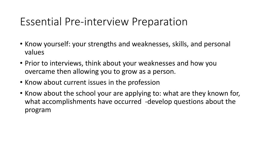 essential pre interview preparation